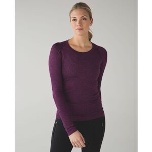 Lululemon Swiftly Tech Long Sleeve Crew Heathered Regal Plum Size 10